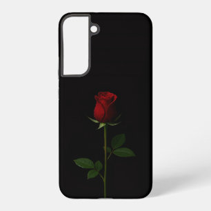 Coque Samsung Galaxy Noir 4 Luxe Galaxy S22 Plus, Rose Rouge Velours