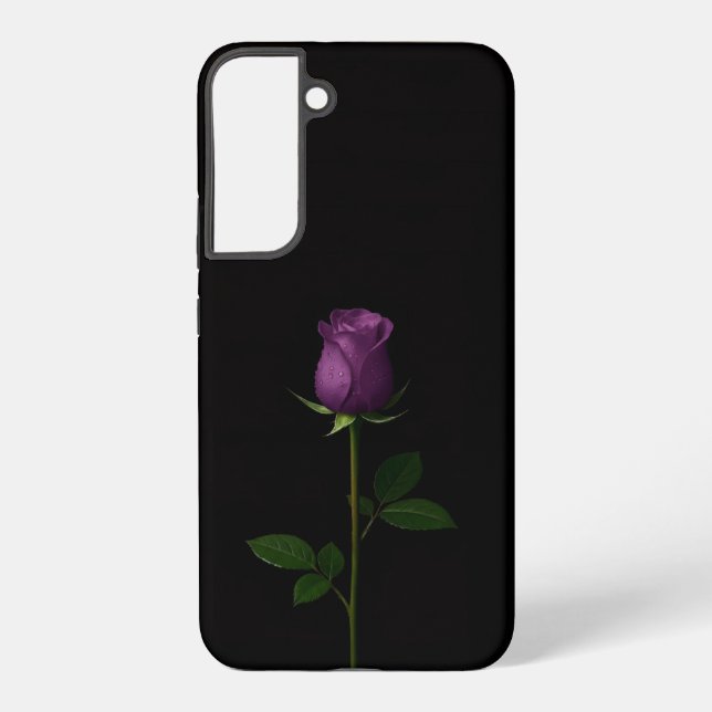 Coque Samsung Galaxy Noir 4 Luxe Galaxy S22 Plus, Rose Violet Royal (Verso)