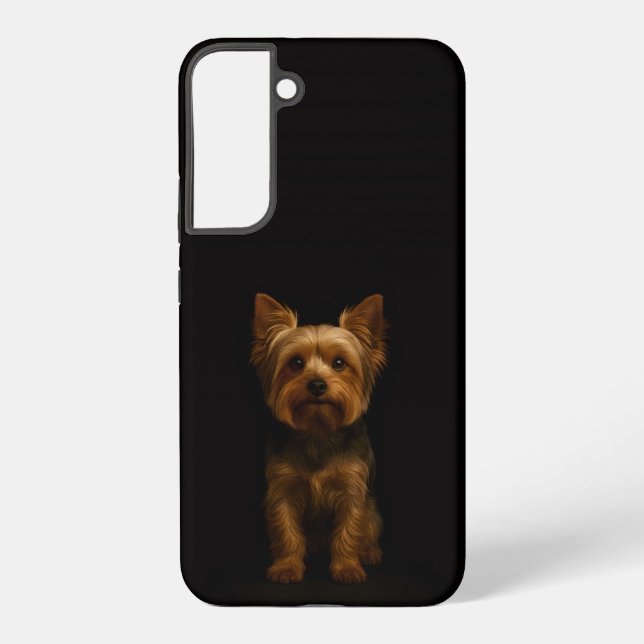 Coque Samsung Galaxy Noir 4 Luxe Galaxy S22 Plus, Yorkshire Terrier (Verso)