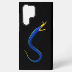 Coque Samsung Galaxy Noir 4 Luxe Galaxy S22 Ultra, Anguille Ruban Bleu