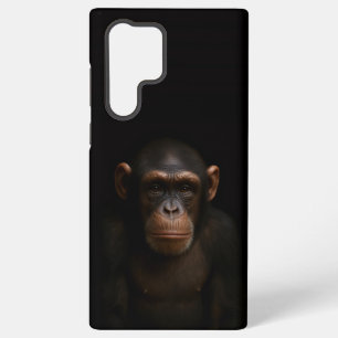 Coque Samsung Galaxy Noir 4 Luxe Galaxy S22 Ultra, Chimpanzé Serein