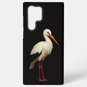 Coque Samsung Galaxy Noir 4 Luxe Galaxy S22 Ultra, Cigogne Élégante