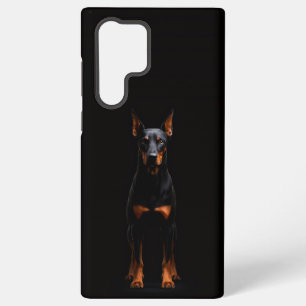 Coque Samsung Galaxy Noir 4 Luxe Galaxy S22 Ultra, Doberman Gardien