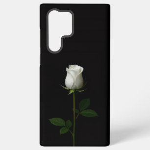 Coque Samsung Galaxy Noir 4 Luxe Galaxy S22 Ultra, Rose Blanche Pure
