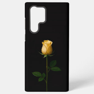Coque Samsung Galaxy Noir 4 Luxe Galaxy S22 Ultra, Rose Jaune Ensoleill