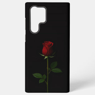 Coque Samsung Galaxy Noir 4 Luxe Galaxy S22 Ultra, Rose Rouge Velours