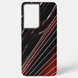 Coque Samsung Galaxy Noir à rouge avec lignes blanches