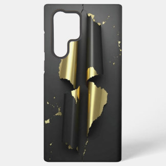 Coque Samsung Galaxy Noir et jaune doré Samsung Galaxy S23 🥇 téléphone