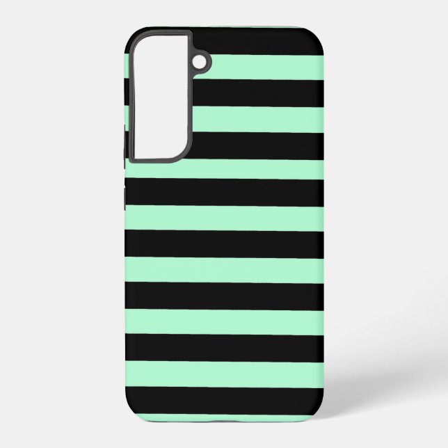 Coque Samsung Galaxy Noir et vert menthe (Verso)