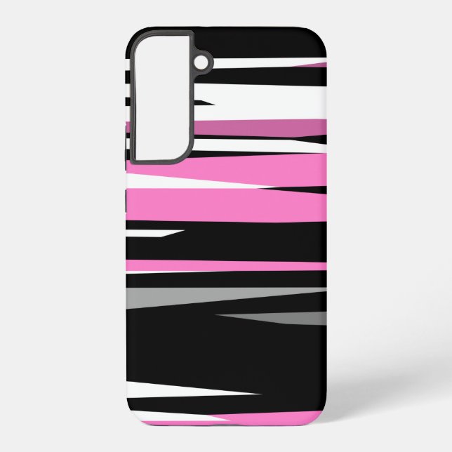 Coque Samsung Galaxy Noir rose et blanc (Verso)