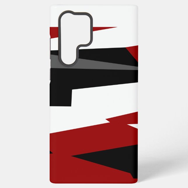 Coque Samsung Galaxy Noir rouge gris et blanc (Verso)
