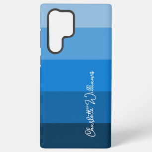 COQUE SAMSUNG GALAXY NOM DE MOTIF À RAYURES DE COULEUR BLEUE MAGNIFIQUE