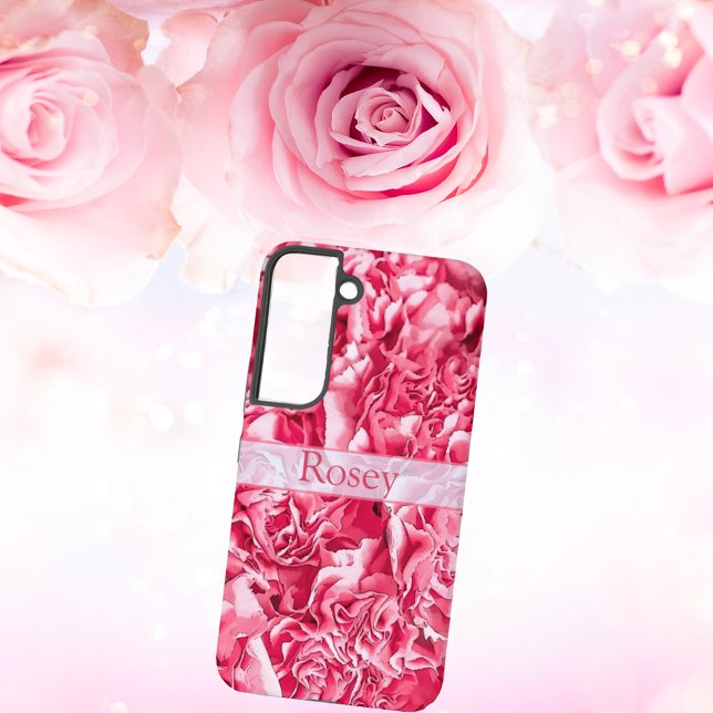 Coque Samsung Galaxy Nom de rose rose rose d'Artsy personnalisée (Créateur téléchargé)