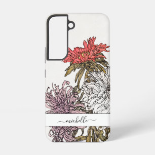Coque Samsung Galaxy Nom de script floral élégant vintage