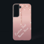 Coque Samsung Galaxy Nom de texte personnalisé Rose Gold Blush Parties<br><div class="desc">Custom Text Rose Gold Blush Glitter Sparkle Pink Wedding or Party Supplies / Venin - Add Your Unique Text / Nom ou Remove Text - Make Your Special Venin - Resize and move or remove and add text / élément with customization tool. Design by MIGNED. Please see see my other...</div>