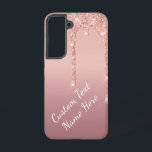 Coque Samsung Galaxy Nom de texte personnalisé Rose Gold Blush Parties<br><div class="desc">Custom Text Rose Gold Blush Glitter Sparkle Pink Wedding or Party Supplies / Venin - Add Your Unique Text / Nom ou Remove Text - Make Your Special Venin - Resize and move or remove and add text / élément with customization tool. Design by MIGNED. Please see see my other...</div>
