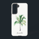 Coque Samsung Galaxy Nom du monogramme Palm Tree Coastère Personnalisé<br><div class="desc">Nom du monogramme Palm Tree Coastal Personnalisé Samsung Galaxy S21 Coque</div>