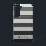 Coque Samsung Galaxy Nom du Motif Gris moderne<br><div class="desc">Modern Grey Stripes Nom Motif Samsung Galaxy S22 Coque.</div>