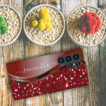 Coque Samsung Galaxy Nom manuscrit Glam Rouge Paillettes Métal s10<br><div class="desc">La conception est une photo et les étuis ne sont pas fabriqués avec des paillettes, des sequins, des métaux ou des bois réels. Cette conception est également disponible pour d'autres modèles de téléphones. Choisissez le type d'appareil pour voir d'autres étuis pour iPhone, Samsung Galaxy ou Google. Certains styles peuvent être...</div>