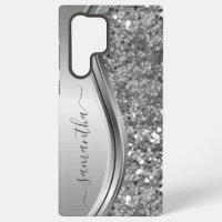 Nom manuscrit Métal argenté Faux paillettes   