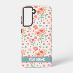 Coque Samsung Galaxy Nom mignon Fleurs Inspirivité Personnalisé Rose