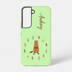 Coque Samsung Galaxy Nom personnalisé du marmotte et des fleurs de tuli