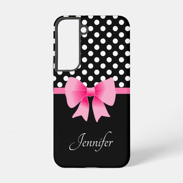 Coque Samsung Galaxy Nom personnalisé Élégant Rose Bow  (Verso)