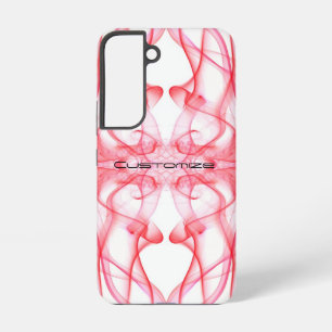 Coque Samsung Galaxy Nom personnalisé Fumée Rouge Symétrique Blanc