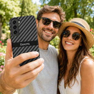 Coque Samsung Galaxy Nom personnalisé Gris et Noir Gris Gris Gris Diago
