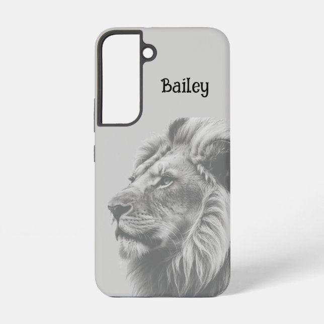Coque Samsung Galaxy Nom personnalisé Lion Wildlife Nature Art (Verso)