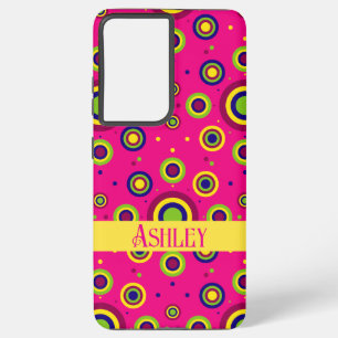 Coque Samsung Galaxy Nom personnalisé mignon Magenta Abstrait