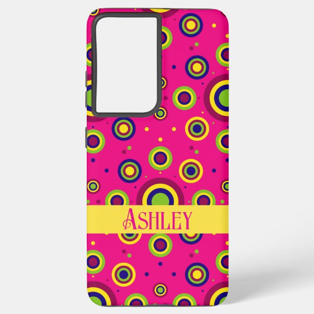 Coque Samsung Galaxy Nom personnalisé mignon Magenta Abstrait (Verso)