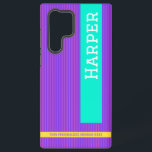 Coque Samsung Galaxy Nom personnalisé pourpre moderne<br><div class="desc">Montrez votre style tout en protégeant votre téléphone avec cette étui téléphonique personnalisée violet moderne. Ajoutez votre nom en quelques secondes, choisissez parmi différents styles et tailles de coque, et profitez d'une protection durable avec un look moderne et élégant. Avec l'impression et l'expédition rapides, ce boîtier téléphonique personnalisé est à...</div>