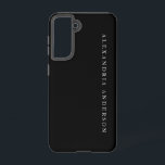 Coque Samsung Galaxy Nom professionnel minimaliste noir<br><div class="desc">Ce boîtier téléphonique minimaliste et moderne porte votre nom sur un arrière - plan noir. Personnalisez-vous pour répondre à vos besoins. Vous pouvez trouver d'autres produits correspondants dans mon magasin.</div>