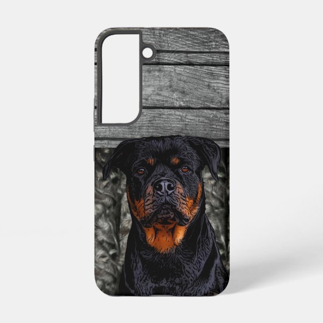 Coque Samsung Galaxy Nom Rottweiler personnalisé Chien Camo Rustique An (Verso)