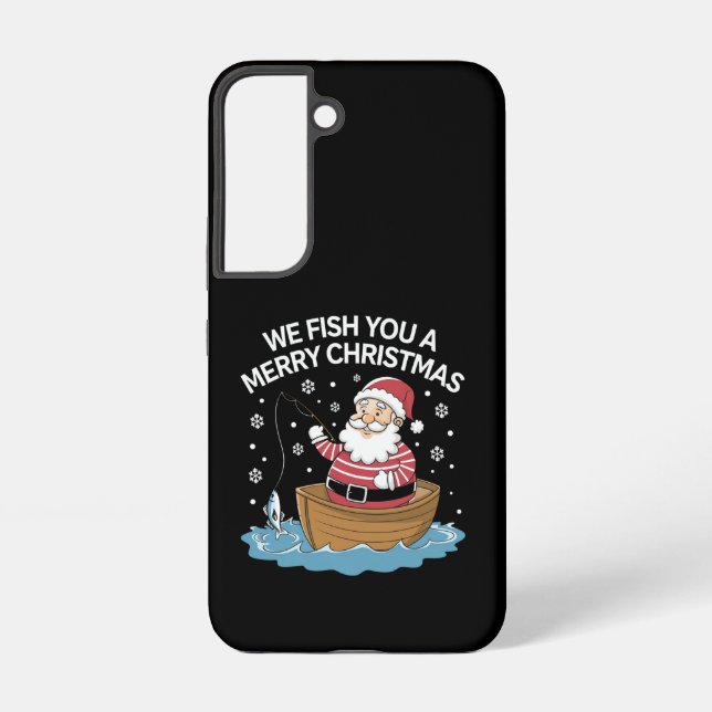 Coque Samsung Galaxy Nous Vous Poissons Un Joyeux Pêcheur De Noël Pêche (Verso)
