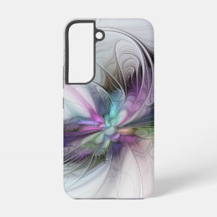 Coque Samsung Galaxy Nouvelle vie, art abstrait coloré fractal fantaisi