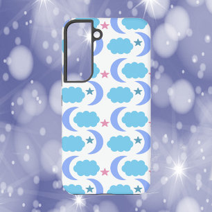 Coque Samsung Galaxy Nuage de Lune Étoiles Bleu Violet Rose