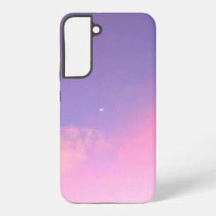 Coque Samsung Galaxy Nuages roses et violets étoile lune photo réelle