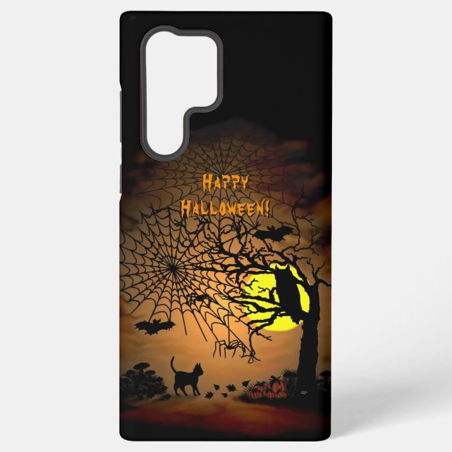 Coque Samsung Galaxy Nuit d'Halloween, Joyeux Halloween ! (Verso)