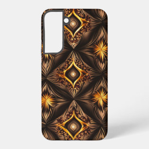 Coque Samsung Galaxy Œil doré brun orné de joyaux