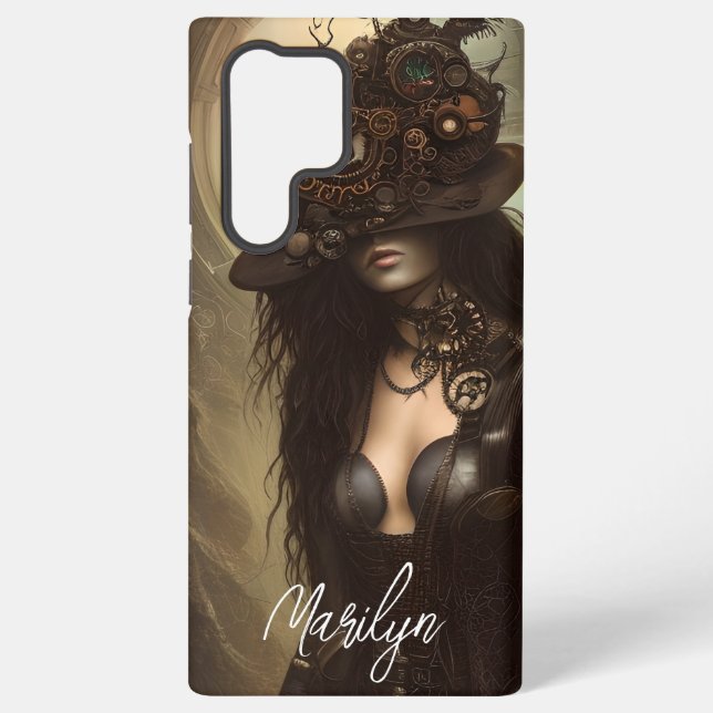 Coque Samsung Galaxy Œuvre d'art originale Steampunk Cachez Vos Yeux  (Verso)