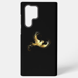 Coque Samsung Galaxy Oiseau d'or sur Arrière - plan noir