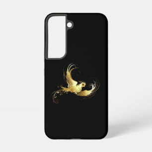 Coque Samsung Galaxy Oiseau doré sur fond noir