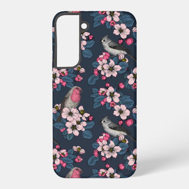 Coque Samsung Galaxy Oiseaux et Fleurs (Verso)