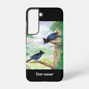 Coque Samsung Galaxy Oiseaux Geai Stellaire Peinture Aquarelle Personna