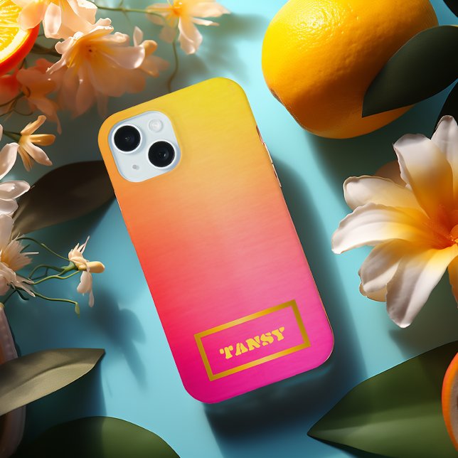 Coque Samsung Galaxy Ombre personnalisée rose à jaune (Sunset Pink, Orange and Yellow  Samsung22 Phone Case)