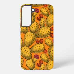 Coque Samsung Galaxy Opuntia en fleurs en jaune