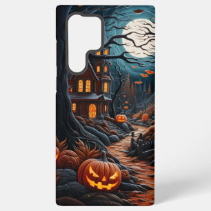 COQUE SAMSUNG GALAXY ORANGE & BLACK ÉFFRAYANT HAUNTED HOUSE