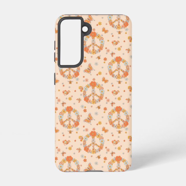 Coque Samsung Galaxy Orange Peace Floral (Verso)